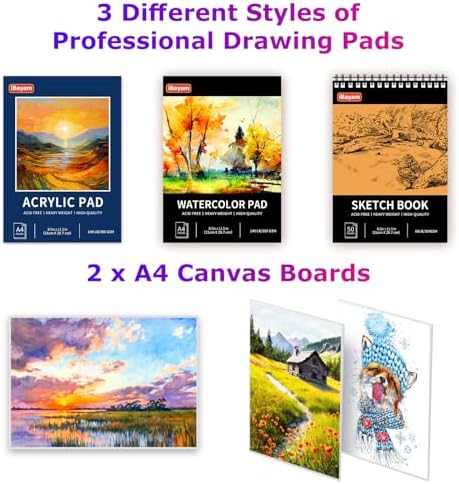 iBayam Art Set,195-Pack Arts and Crafts for Kids Ages 8-12, Deluxe Gift Box