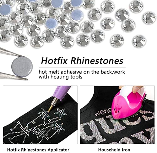 Beadsland Hotfix Rhinestones Bulk, Crystal, SS6, 14400pcs