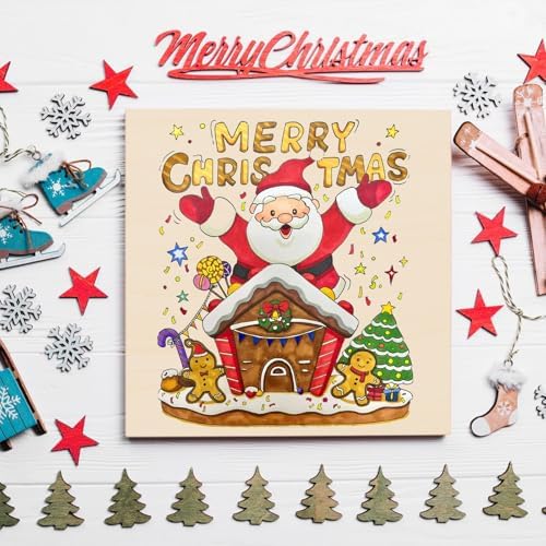 Wood Panels for DIY Painting - Christmas Crafts & Home Décor | 12x12 Inch Canvas Wood Boards, Unfinished Wooden Canvas for Adults (3-Pack)