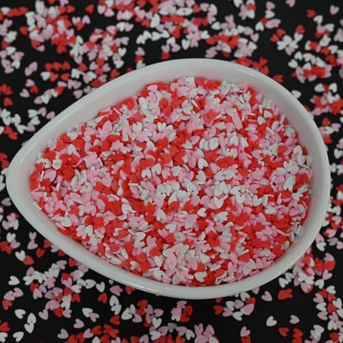LIKETURE Fake Sprinkles 110G Non-edible Polymer Clay Sprinkles Fake Candy Sprinkles Slime Sprinkles Faux Sprinkles for Resin Slime Add Ins Plastic Sprinkle Nail Art Shaker Card Filler (Pink)