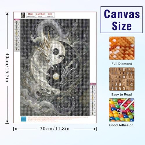 Dragon Diamond Art Kits for Adults, Arts and Crafts for Adults 12x16 Inch