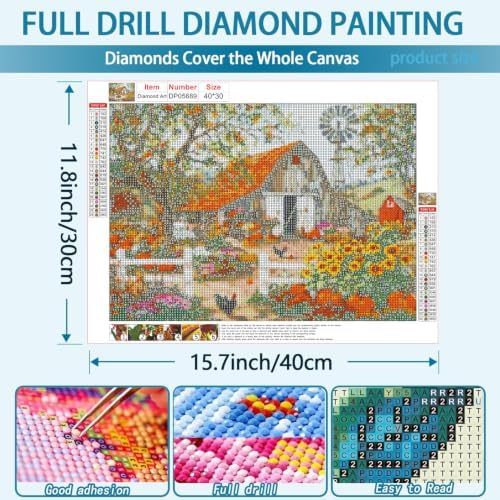 Rural Farm Diamond Art Kits for Adult Diamond Painting Kit for Beginner