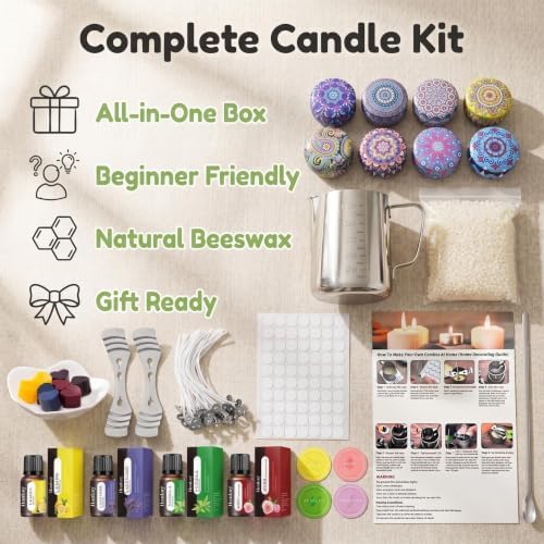 abnegation Candle Making Kit, Complete DIY Craft Set for Beginners (Gold)