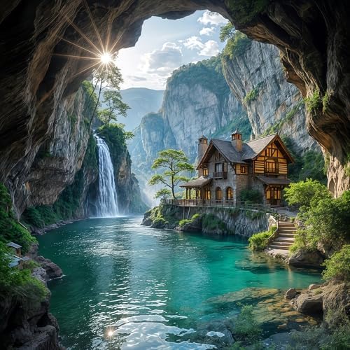 Xylogist Beautiful Landscape Diamond Art Kits for Adults 14X14 Inch