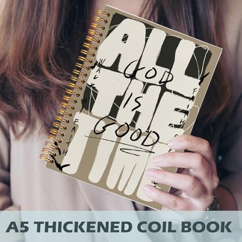 Christian Spiral Notebooks, God Is Good All the Time Bible Journaling Notebook, Religious Journals for Writing, Bible Notebook for Note Taking, Christian Gifts for Women Men, 5.5x8.3 Inch