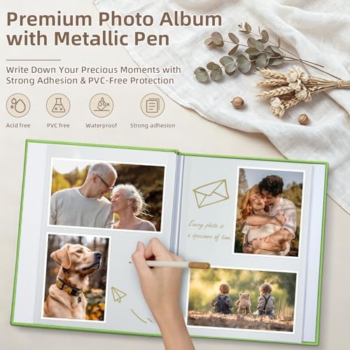 Popotop Photo Album Self Adhesive Scrapbook Album for 4x6 5x7 8x10 Pictures DIY Photo Book as Scrapbooking Supplies Kits, Birthday Gifts for Women Mom Wedding Baby Family Travel