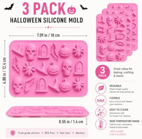 Halloween Silicone Molds, Ghost Silicone Molds (3PCS)