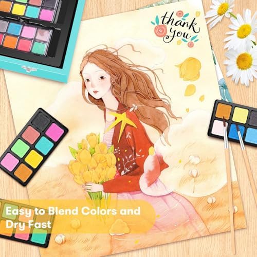 iBayam 150-Pack Deluxe Art Supplies with 1 Coloring Book, 2 Sketch Pads