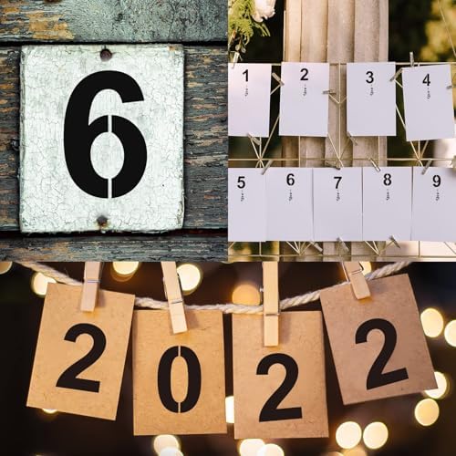 4 Inch Number Stencils Plastic Number Stencils Reusable Digital Painting Templates for Cake Stencil Address Templates