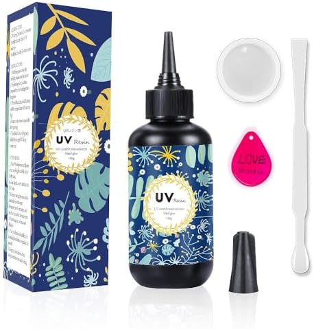 Crystal Clear Hard UV Resin Upgraded Formula Ultraviolet Fast Curing for Jewelry Making Craft Decoration, Hard Transparent Glue Solar Cure Sunlight Activated Resin (100g)