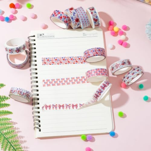 Patriotic Flower Washi Tape Strong Adhesion for Gift Wrapping