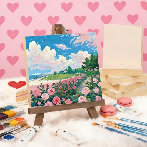 5 Pack 12x12 Inch Unfinished Square Wood Panels for DIY Painting Crafts