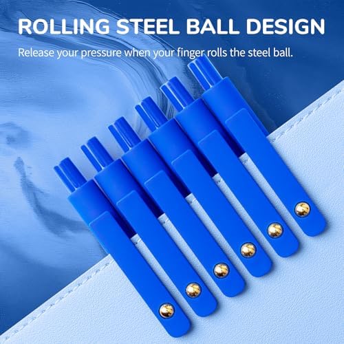 UIXJODO Blue Pens, 6 Pcs Blue Ink Pens Fine Point Smooth Writing Pens, 0.5mm Colored Ink Gel Pens for Journaling Note Taking, School Supplies Gifts for Women (6 Pcs Gold Blue - Blue Ink)