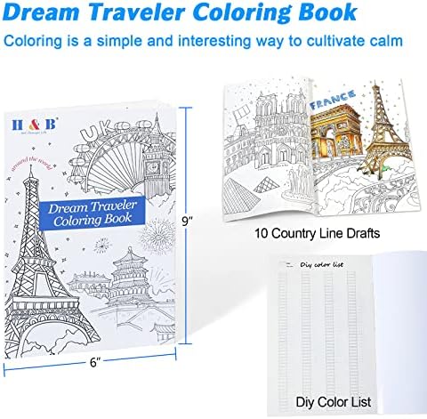 H & B 180 Colored Pencils Set, Art Pencil Kit for Adult Coloring,Oil Based Soft Core, Ideal for Coloring Sketching Shading,H & BArt Set for Teens Beginner Wooden Color Pencils