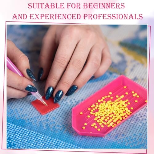 Affrolling 90 Pcs Diamond Art Tools, Drill Pens Trays Glue Clay