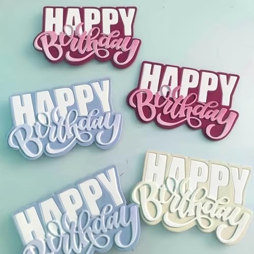 Lapoo Words Cutting Die for Scrapbooking - Durable, Cut Stencils for DIY Scrapbook Photo Album Decorative Paper Card, Card Making Supplies Party Wedding Decorations (Happy Birthday 3.1 x 3 in)