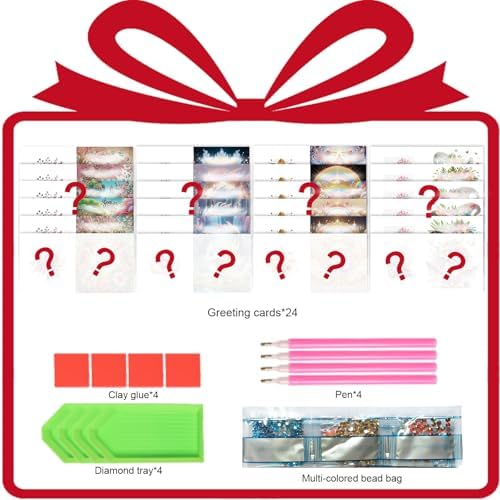24 Pack Diamond Art Cards Surprise for Birthday & Daily Greetings