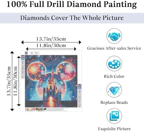 JAKI Diamond Art Painting Kits for Adults Castle 13.8x13.8inch