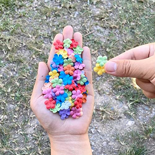200 Pcs Handmade Mulberry Paper Stephania Venosa Flowers Petals 15x15 mm Scrapbooking Wedding DIY Craft Supplies Card Artificial Flowers (Mixed 10 Colors,)