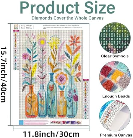 EIBEILI Diamond Art Kits for Adults-Flowers Diamond Painting Kits Wall Art