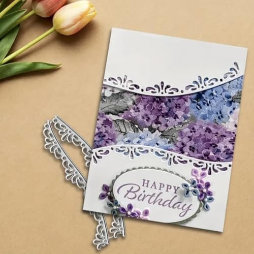 Cutting Dies Metal Stencils Scrapbooking Tools DIY Embossing Template for Paper Card Making Album Arts Crafts Supplies (Curved Lace Edge-11x4.2cm)