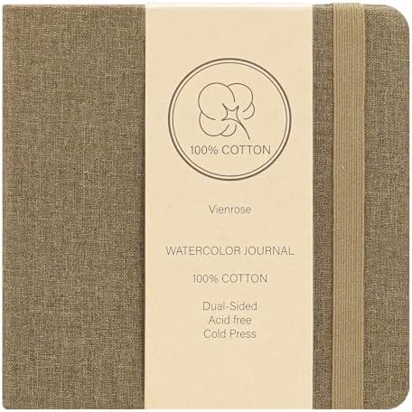 Vienrose Watercolor Sketchbook Journal 5.5x5.5 Inch 24 Sheets Brown