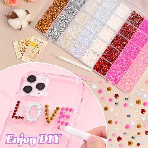 30000Pcs Rhinestones Bedazzling Kit, Resin Rhinestones Gems