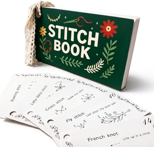 Embroidery Kit for Beginners Adults, No Tracing Pre-Punched Stitch Cards, 15 Stitch Practice Set with Video Tutorials, Needles and Thread, Hand Embroidery Starter Kit