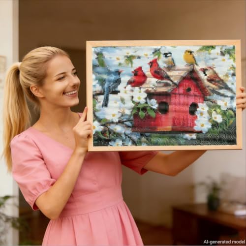 TOPCLTV Birds Diamond Art Kits for Adults, Bird Nest Diamond Painting Kits