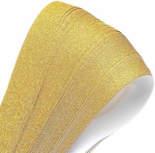 MECCANIXITY 200 Sheets Origami Paper Glitter Stars Papers Gold Fold Paper for Beginner Arts Crafts Projects,0.4 x 8.7 Inch