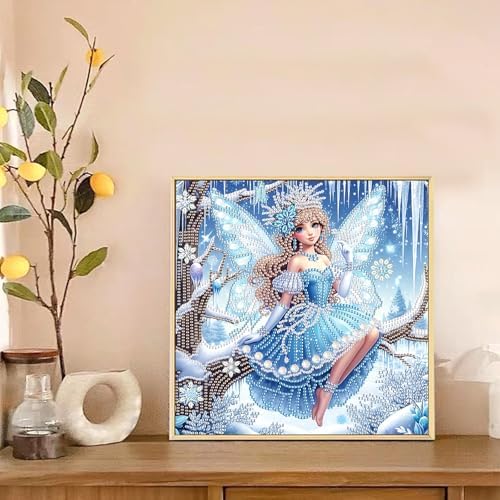 Diamond Art Painting Kits for Adults Butterfly Fairy Princess, 5D Special Shape Diamond Art Kits for Beginners, Crystal Rhinestones Diamond Art Painting for Home Wall Decoration Gift 12×12 inch