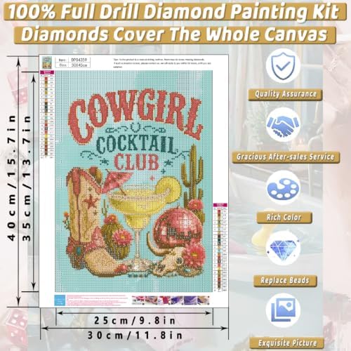Cocktail Diamond Art Kits for Adults Diamond Painting Kit for Beginner