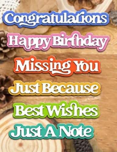 Scrapbooking Die-Cuts, Layer Frame Net Set Metal Cutting Dies for Card Making, Paper Craft Template, Background Embossing Stencils, DIY Album Décor (Congratulations Words-10.7x8.7cm)