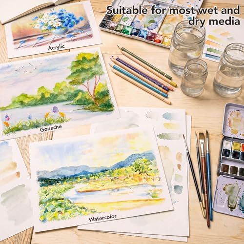 120 Sheets Watercolor Paper, 11 x 14 in, 140 Lb/300 GSM, Cold Press