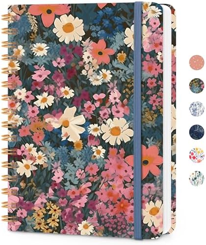 Lined Spiral Journal Notebook, A5 College Ruled Notebook for Note-Taking
