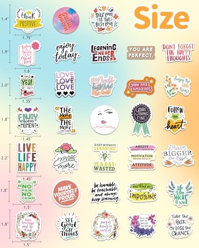 300 PCS Inspirational Stickers for Adults, Scrapbook Vision Board Supplies | Motivational Stickers for Water Bottles Laptop, Positive Mental Health Quote Vinyl Stickers for Teens Kids Teachers Students