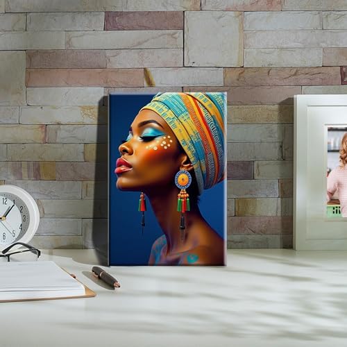 HeeBenor Framed Paint by Numbers Kit for Adults, Black Women, 8x12 Inch
