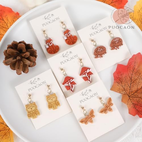 Puocaon Fall Animal Fox Polymer Clay Cutters for Jewelry Earring Making