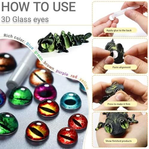 CSCHENGO 158PCS 12-28mm Amigurum Glass Safety Eyes for Crochet Animals,Glitter 3D Moon/Middle/Black Crochet Safety Eyes/Glasses/Labels/Sling,Adult Crochet Set for Creative Art Making