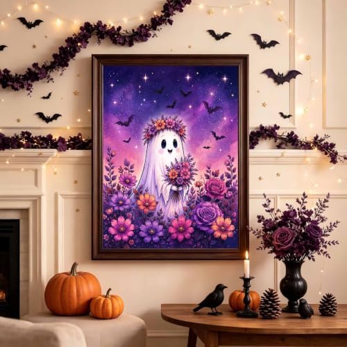 TOPCLTV Cute Ghost Diamond Art Kits for Adults, Halloween Diamond Painting