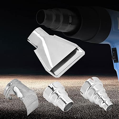 Zerodis 4Pcs Hot Air Guns Accessories, Stainless Steel Heat Guns Air Nozzles Attachments Kits Reflector Nozzle Tool Suitable for Shrink Wrapping Crafting Embossing Heating Painting