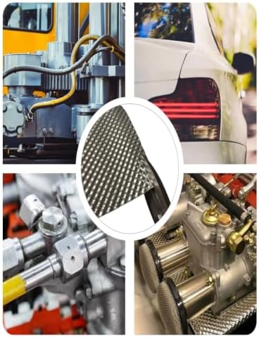Exhaust Heat Shield Automotive, Muffler wrap，Embossed Aluminum Heat Shield Kit for Muffler Exhaust Wrap, Heat Barrier,Car Exhaust Sheet（11.8''x20.0''）