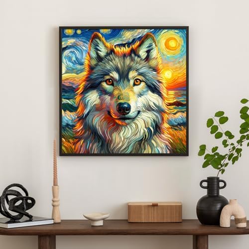 Okarina Diamond Art Kits for Adults & Beginners, Wolf Diamond Painting Kit