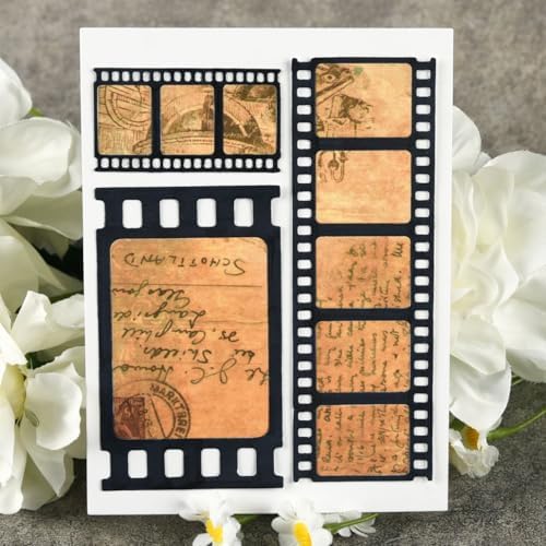 Scrapbooking Die-Cuts for Card Making, Christmas Metal Cutting Dies, Paper Craft Punch Template, Background Embossing Stencils, DIY Album Décor (Camera Film-11.6x9.3cm)