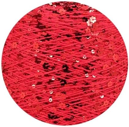 ECYC Ltd 153 Yards Cotton Sequin Yarn, Sparkle Sequin Thread Yarn Knitting Cotton Yarn Glitter Sequin Yarn for Crocheting and Knitting, DIY Craft Projects