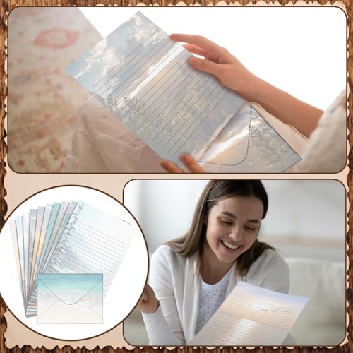 TaoBary 160 Pcs Scenic Nature Stationery Paper and Envelopes Set