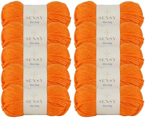 S Sensy Roving-Premium Acrylic&Wool Blend Yarn 10 Skeins Pumpkin 131 Yards