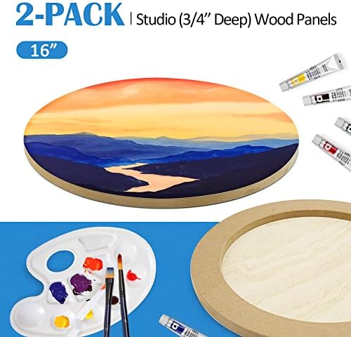 Falling in Art 2 Pack 16'' Unfinished Round Birch Wood Panels