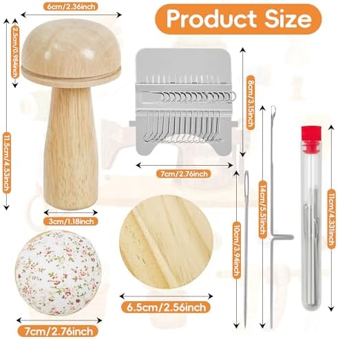 Mini Darning Loom,Handcraft DIY Weaving Repair Darning Kit for Beginner