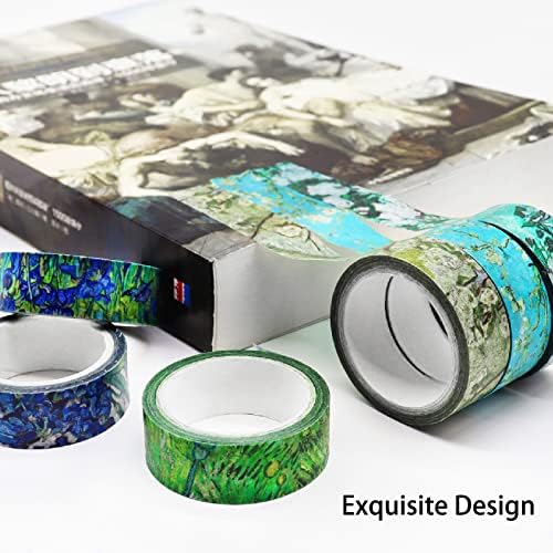 Berkin Arts 12 Rolls Art Floral Designs Washi Tape Set - 15 mm Wide Decorative Adhesive Masking Tape Cloisonnism for Scrapbooking Watercolor Vincent Van Gogh Series